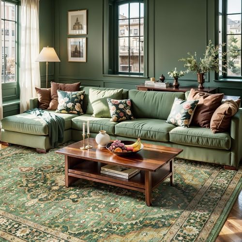 Amazon.com: Green Rugs for Bedroom Area Rugs 5x7 Washable Rugs Boho ...