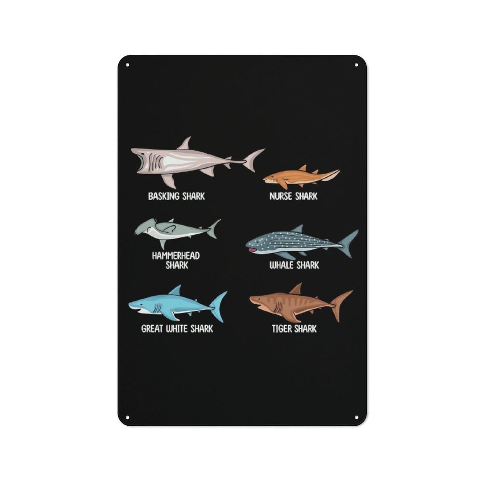 Junmoney Shark Species Whale Shark Everyday Vintage Metal Sign 30X20cm Featuring Room Wall Plaque For Home, Shop, Pub Or Studio Wall
