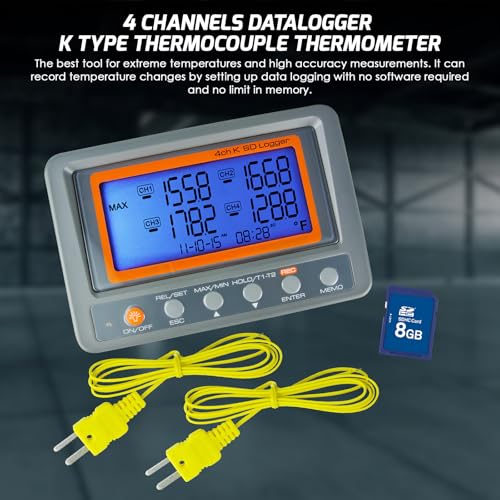 Danoplus KIB-006 K Type Thermometer Data Logger 4 Channels Thermocouple Thermometer Digital Temperature Logger thumb #3