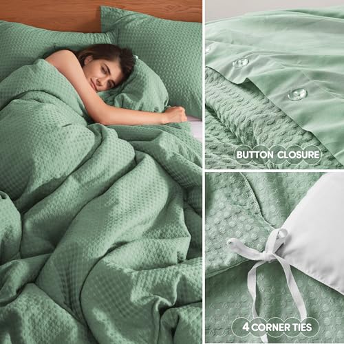 Comfort Spaces Mina Duvet Cover Set, King/Cal King, 3 Piece, Sage Green - image 4