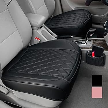 AMAZON - 2 Pack Leather Front Car Seat Cover Bottom Car Seat, Anti-Slip and Full Wrap Driver Car Seat Protectors with Storage Pocket, Luxury Waterproof Bottom Auto Seat Cushion Pad Mat for Most Vehicles(Black)