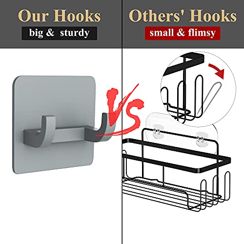 Nieifi Shower Organizer With Built-In Soap Dish With Hooks, Shower Caddy Shelf Basket Rack Storage Rustproof Adhesive Bathroom Shelves, Drill Free 2 Pack #TOP2