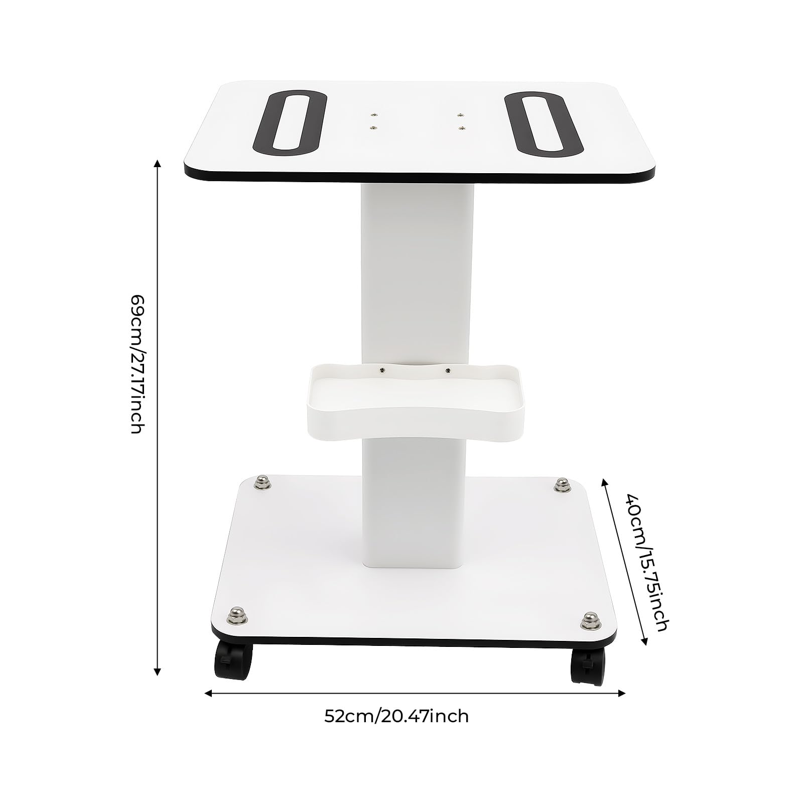 Beauty Rollwagen Carro de salón con freno 52 x 40 cm capacidad de carga 40 kg blanco