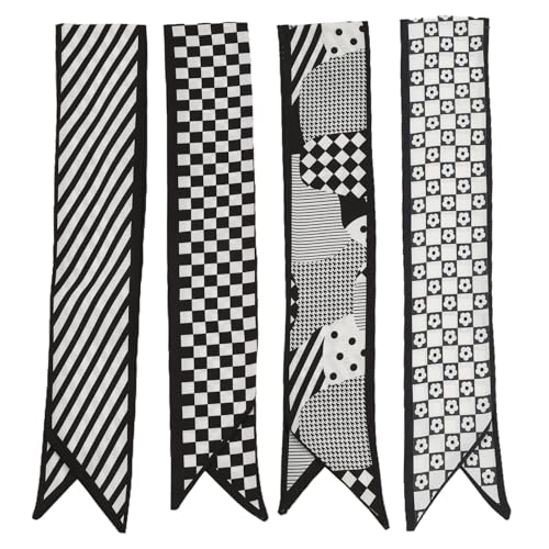 4 Pcs Purse Scarf for Handbags, Purse Scarf for Handbags, Classic And Fashionable, Can Be Given As Gifts to Family ＆ Friends (Black)