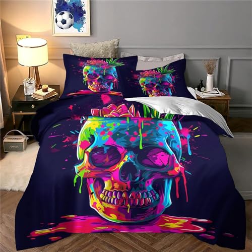 Parure de lit microfibre 260x220 cm légère et housse de couette 3D