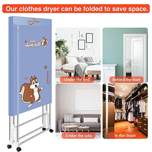 Foldable Clothes Dryer Portable Apartment Laundry Drying Rack Remote Control Low Noise 1600W-1.6Meters for RV Camping Home 110V