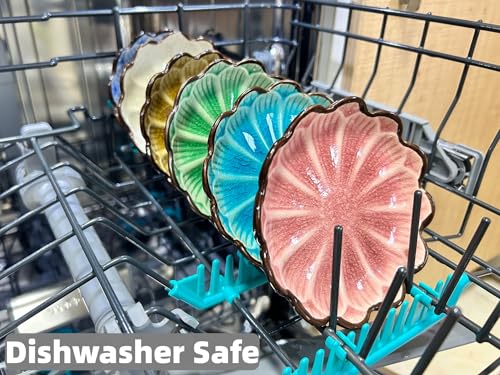 Image of Ceramic Spoon Rest for Stove Top, Flower Cute Spoon Rest for Kitchen Counter, Cooking Spoon Holder for Kitchen Counter, Utensil Rest Spatula Rest Ladle Holder Tong Rest, 1 PC (Crack Deco, Fruit Green)