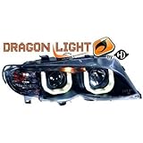  Design Scheinwerfer Set Schwarz TLF Optik - 3D Angel Eyes 2011- BMW 3er E46 Limousine und Touring ab BJ 09/2001 - 03/2005