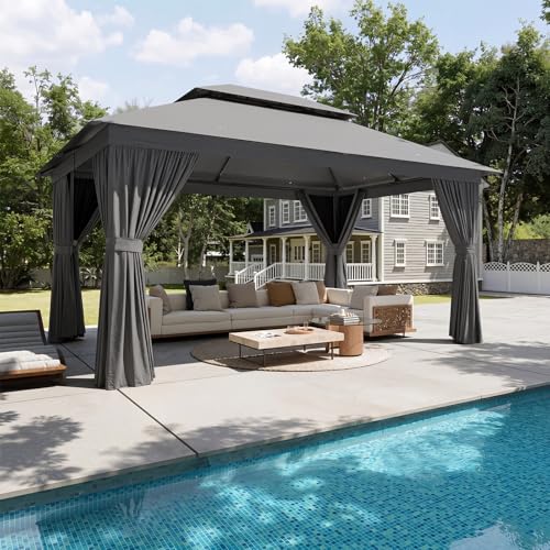 Aoxun Outdoor Gazebo for Patio 10x12, Metal Frame...