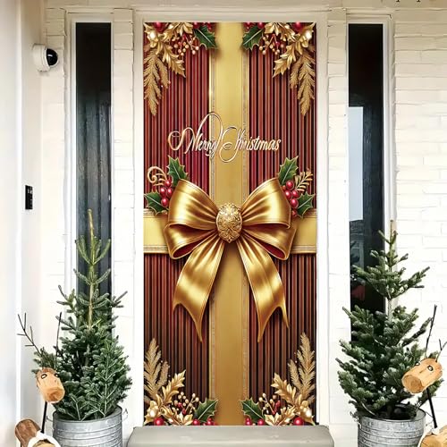 Couverture de porte de Noël pour décoration de fête conviviale
