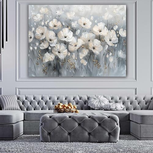 Pintura de flores abstractas GFDJKHT para decoración elegante de paredes de oficina y dormitorio 4