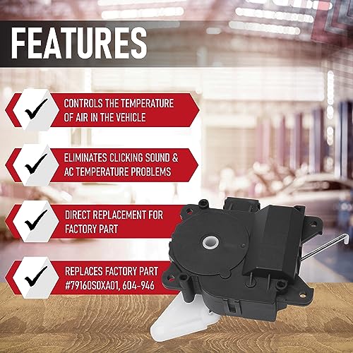 Image of HVAC Air Blend Door Actuator - Replaces 79160S0XA01, 604-946, 604946 - Compatible with Acura and Honda - 2002-2006 MDX, 1999-2004 Odyssey, 2003-2008 Pilot - Heater Air Blend Door Actuator
