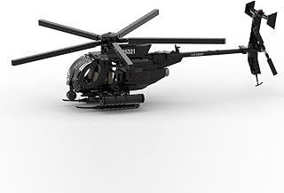 MH-6 小鳥ヘリコプターモデル ビルディングブロックセット ミリタリーヘリコプターモデル 組み立てとディスプレイ用 クリエイティブインタラクティブビルディングトイ (595個)