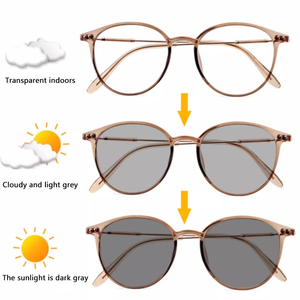 NILZA Lesesonnenbrille Lesebrille Multifokale Sonnenbrille Intelligenter Zoom Lesehilfe Progressiv Sonnenleser Computerbrille 2.5 (Color : Brown, Size : 1.50x)