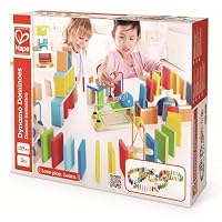 Hape Dynamo Dominoes Wooden Toy Game -100+ Colourful Pieces with Bridge, Bell & Tricks -STEM Learning & Fine Motor Skills Development for Kids 3Y+