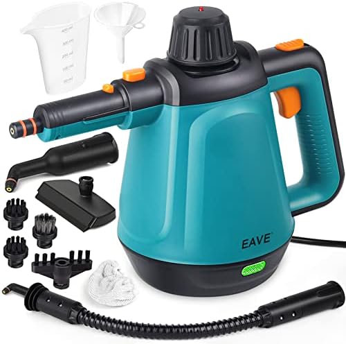Handheld Steam Cleaner, Steamer for Cleaning, with Steam Lock Button for Hands-free Steaming, 350ml Refillable, Full Accessory Set Hand Steamer for Home, Kitchen, Bathroom, Car, Tile, Surface Cleaning