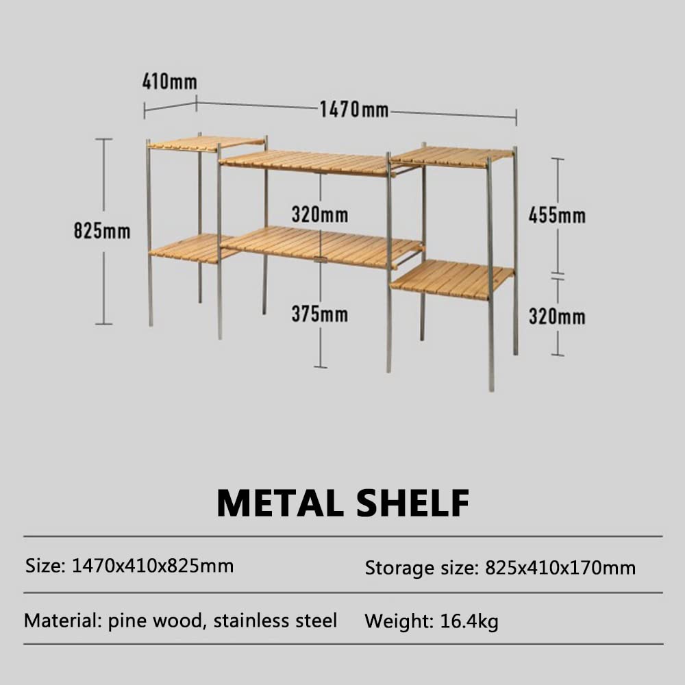 Unité de Rangement de Camp Portable, Support de Cuisine Pliable et léger, Table de Barbecue, Meubles de Cuisine de Camping