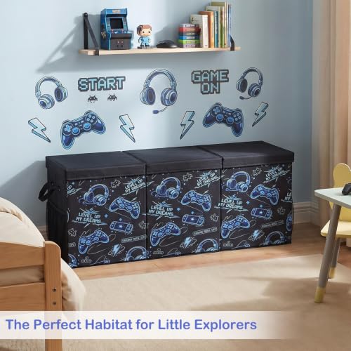 Image of Toy Box with Adjustable Divider Large Toy Chest Storage for Nursery Kidroom