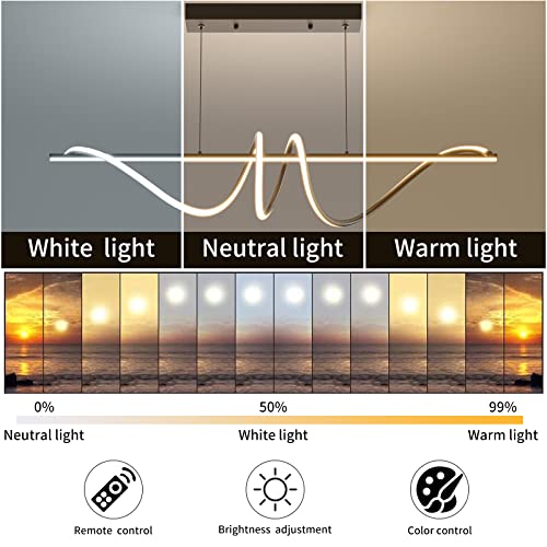 Modern Chandelier, Dimmable Led Pendant Light, Ring Chandelier For Living Room, Dining Room, Kitchen, Bedroom 39In #TOP2
