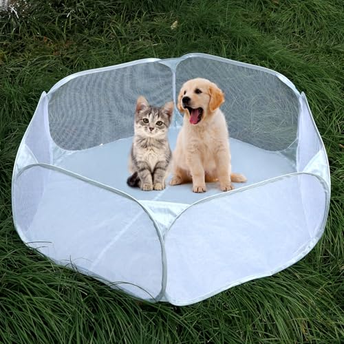 QWORK® Laufstall Haustiere, Faltbar Gehege für Tiere, Pop-up-Laufstall, für Meerschweinchen, Kaninchen, Hamster, Katzen, Hunde
