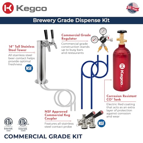 Image of Kegco Kegerator 24 inch Wide Dual Tap Black /Stainless Steel Commercial Beer Dispenser HK38BSC-L-2