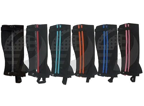 Half Chaps Amara Equestrian English Riding Unisex Adult Half Chaps S/M/L/XL (L, BLACK)