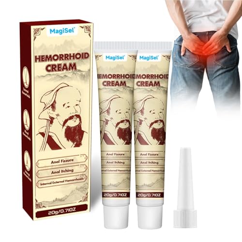 2PC Hämorrhoiden Salbe, Hämorrhoiden Creme, Hemorrhoid Cream, Hämorrhoiden Zäpfchen, Natürliche Pflanzliche Creme, Hilft bei Anti Schmerzen, Juckreiz und Reizung und fördert die natürliche Heilung