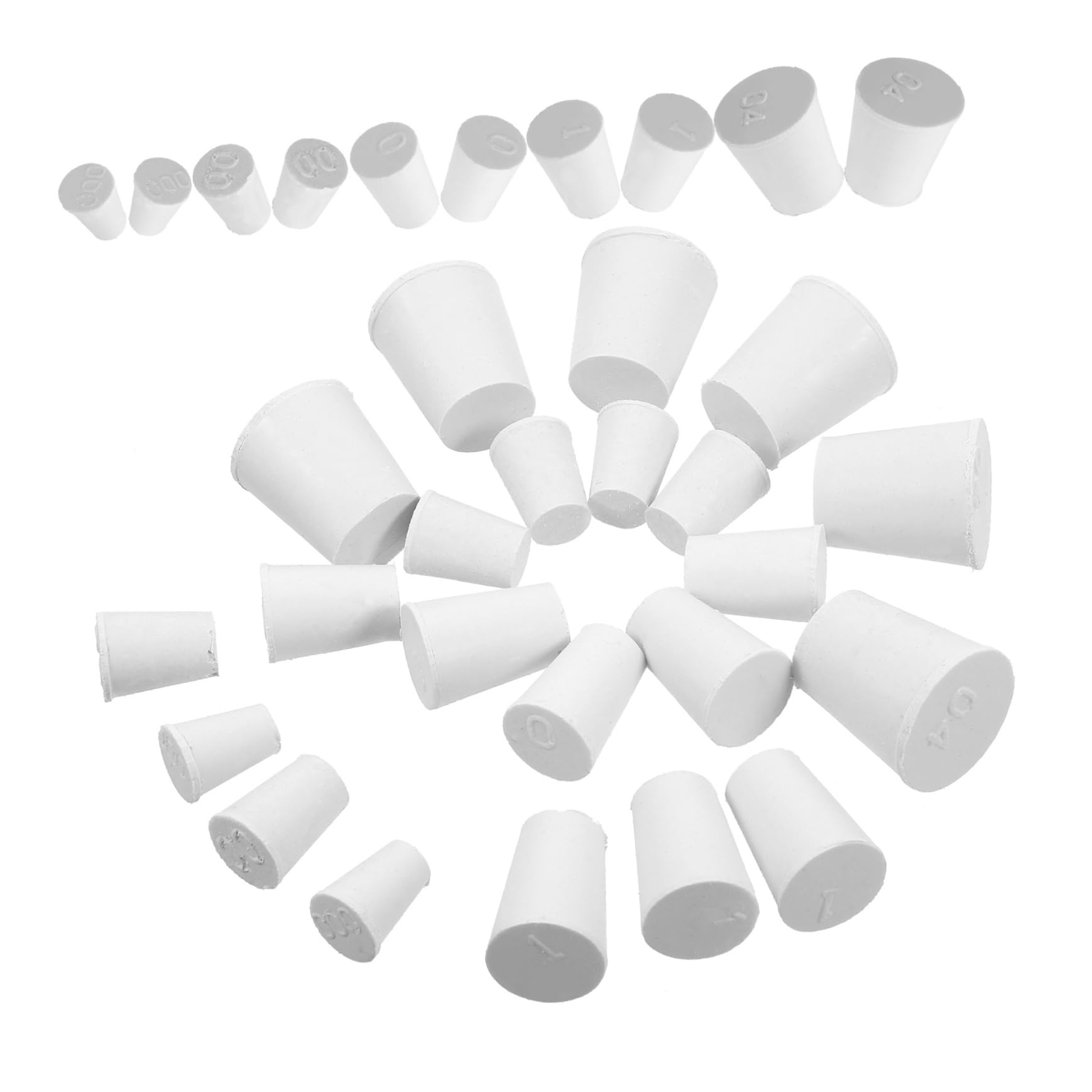 ULTECHNOVO Lot De 4 Bouchons Coniques en Caoutchouc pour Laboratoire Étanches À La Chaleur Anti-Fuite Plusieurs Tailles Lot de 200 50 Pièces X 4