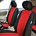 FH Group Waterproof Neoprene Car Seat Covers Full Set – Universal Fit Front & Split Bench Rear Seat Covers, Airbag Compatible Automotive Seat Protectors for Cars, SUVs & Vans, Red