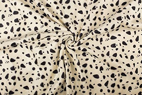 Tissu Velboa dalmatien crème 150 cm pour décoration de chambre