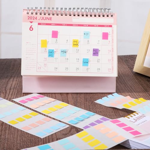 Image of 480 Pcs Sticky Index Tabs, Colored Book Sticky Tabs for Notebooks, Repositionable Page Tabs for Notebooks File Classification (0.5x1inch)