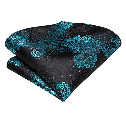 Image of Dubulle Silk Ties Set for Men Formal Paisley Striped Necktie Pocket Square Cufflinks 3PCS Sets Wedding Business Party