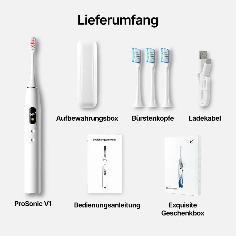 Oryzom ProSonic V1 – Détartreur dentaire sonique professionnel pour des dents plus lisses et une bouche plus propre.(Blanc lunaire)