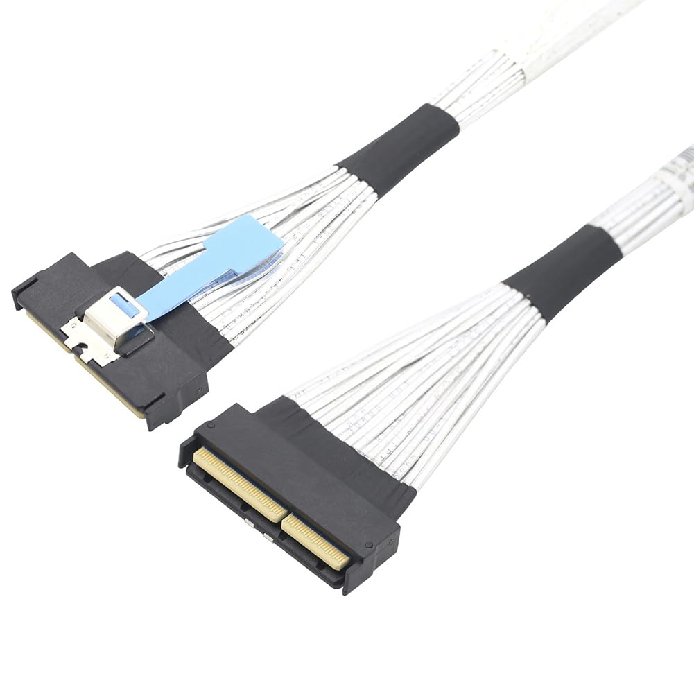 Slimline SAS MCIO 5.0 124P męski przedłużacz 16X 16I do SFF-8654 MCIO 5.0 124P przewód transferu danych 0,5 m