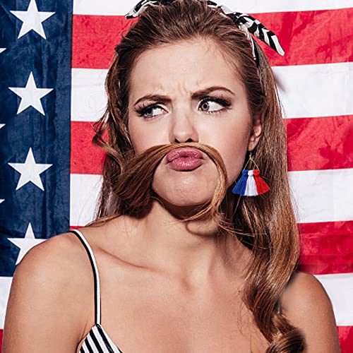 Poptopping Red White Blue Tassel Earrings Independence Day Earrings Patriotic Earrings For Women 4Th Of July Earrings For Teen Girls #TOP6
