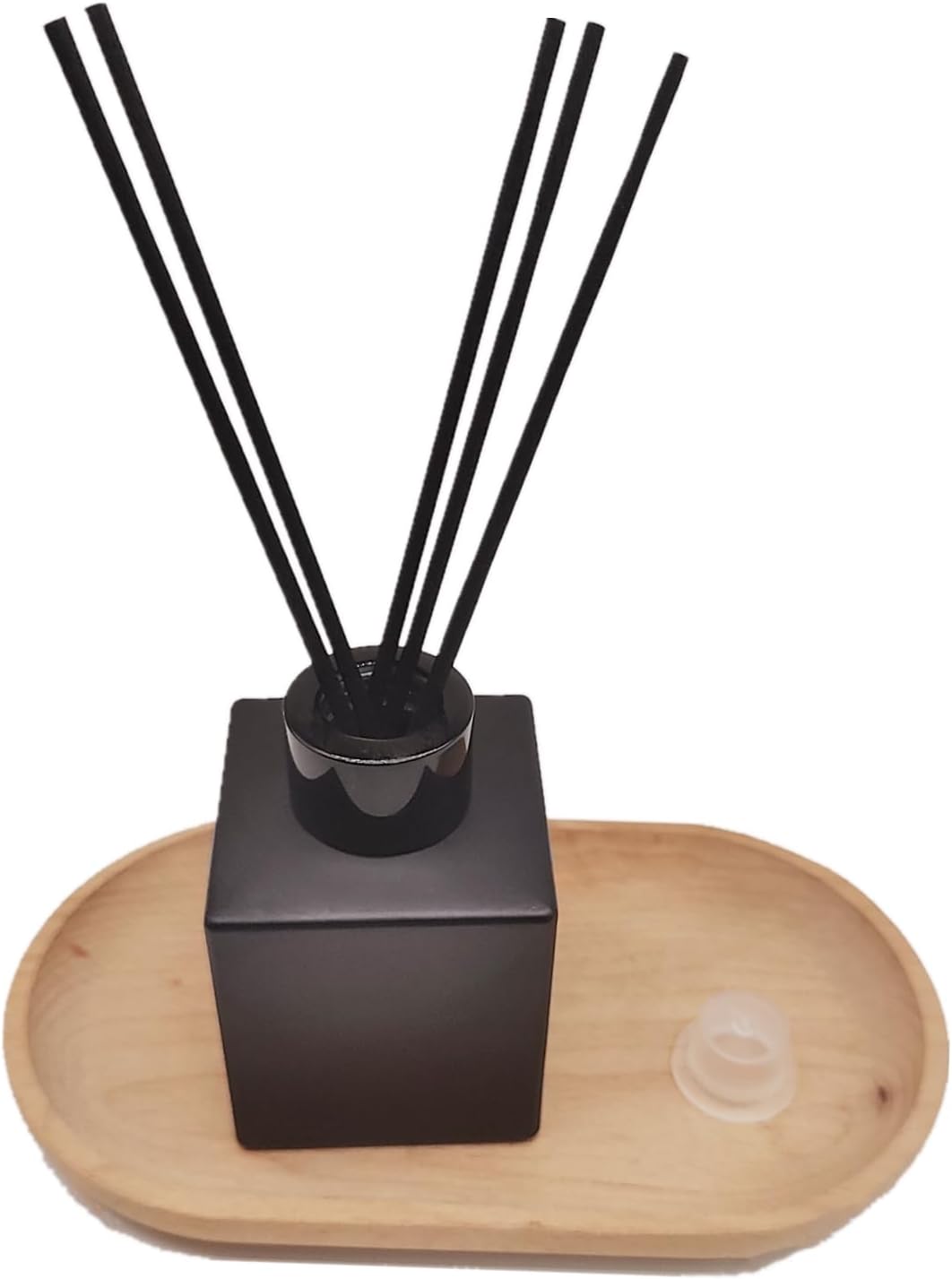 4PCS Reed Diffuser Bottle,Empty Matte Black Glass Jar,Fragrance Replacement Container 100ml(4, Square) - Image 5