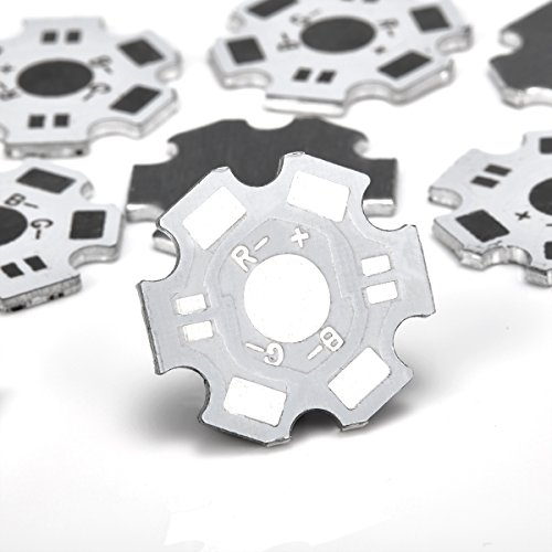 CHANZON 25pcs 1W 3W 5W LED Heat Sink (4 pin White) Aluminum Base Plate Panel PCB Circuit Board Substrate 20mm Star DIY Heat Sink Cooling for RGB COB High Power LED Chips Lamp Beads 3 Watt