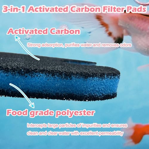 Image of Replacement Canister Filter Pads Compatible with AMOSIJOY 172 /225 /265GPH Aquarium External Filter, 4 White Floss and 2 Coarse Filter Pads for PONDFORSE 172 /225 /265GPH Canister Filter (6 Pack)