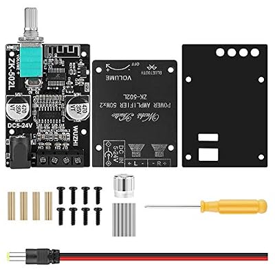 MakerHawk Mini Amplifier Board Bluetooth Amplifier 2.0 2X50W 5V-24V Audio Power Amplifier Module for Store Home Theater Speakers