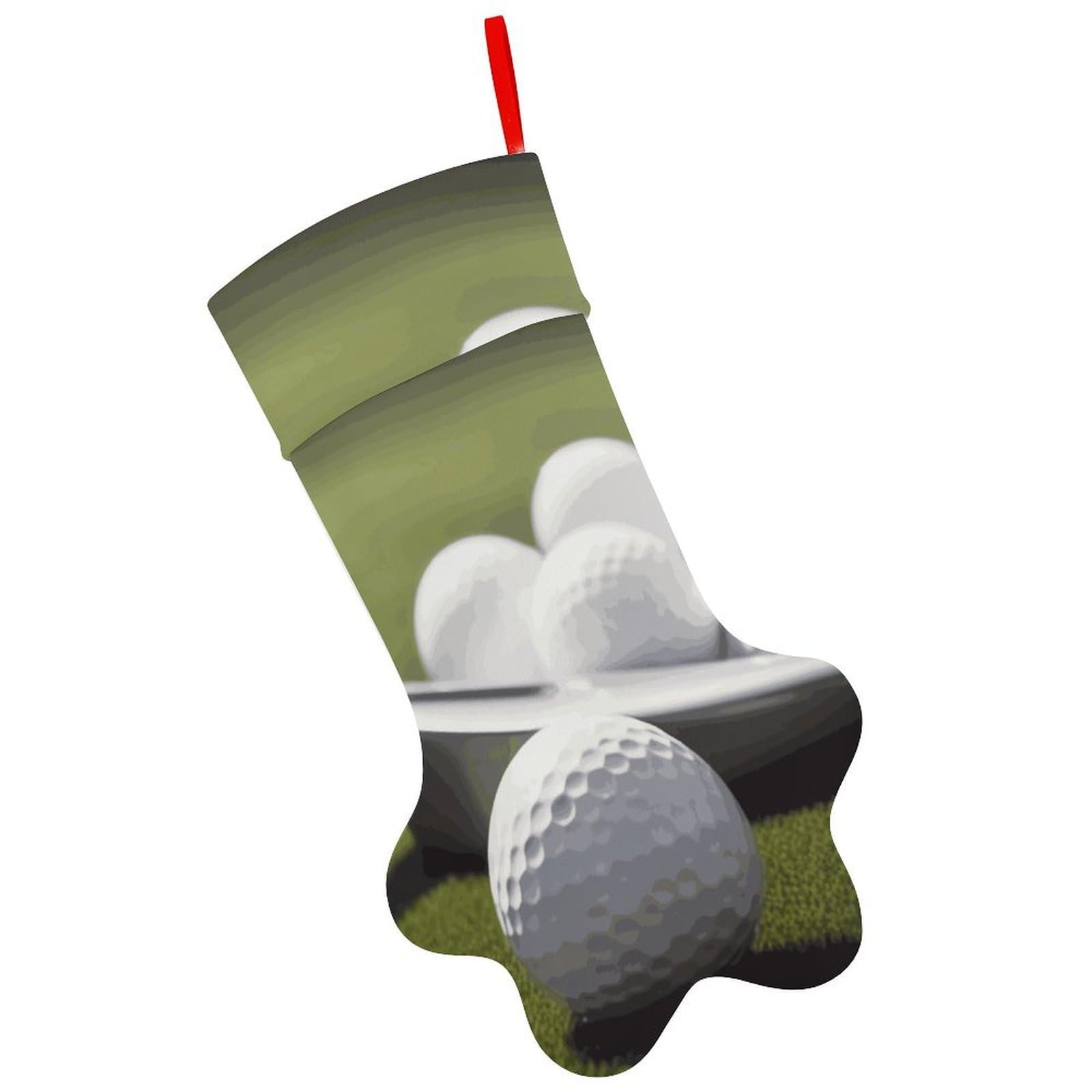 Golf Christmas Stocking Soft Comfortable Christma Sornaments Stocking Cute All-Printed Dog-Paw Stockings for Xmas Eve Party Fireplace Tree Gift Decoration