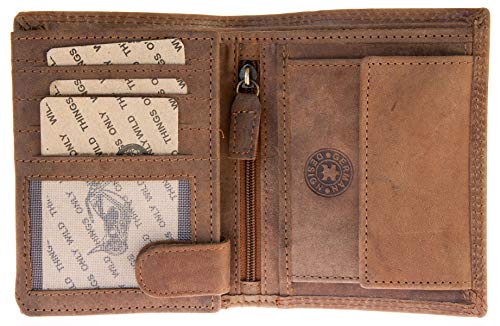 FLW-Wild Genuine Leather Wallet Without Fabric Lining (made just from a cowhide) with a Motorbike2