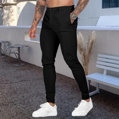Mens Slim Fit Stretch Golf Joggers with Belt Loops, Stretch Formal Dress Pants, Versatile for Any Occasion2
