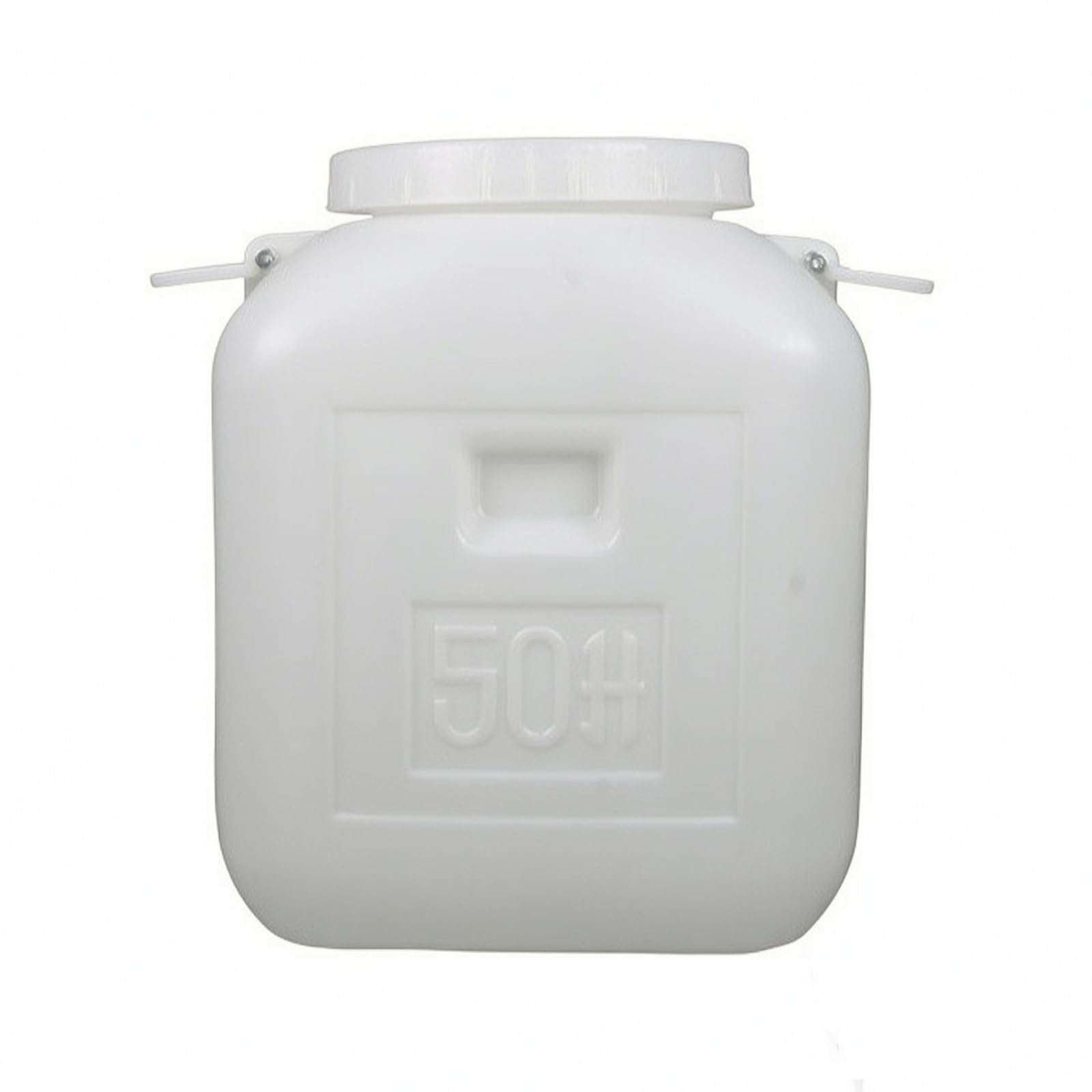 Cubo HDPE 50 Litros Reutilizable | para Alimentos, Cubo con Doble Tapa, Resistente, Barril Almacenamiento Sellado con Tapa, Hogar, Taller, Estilo A