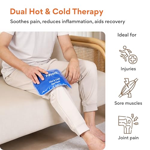 Image of FOVERA Reusable Hot & Cold Pack for Muscle Pain Relief & Injury | Ideal for Knees, Shoulder, Neck & Ankle | Long-Lasting Hot & Cold Therapy (Regular - 5 x 10 Inch, Without Cover)