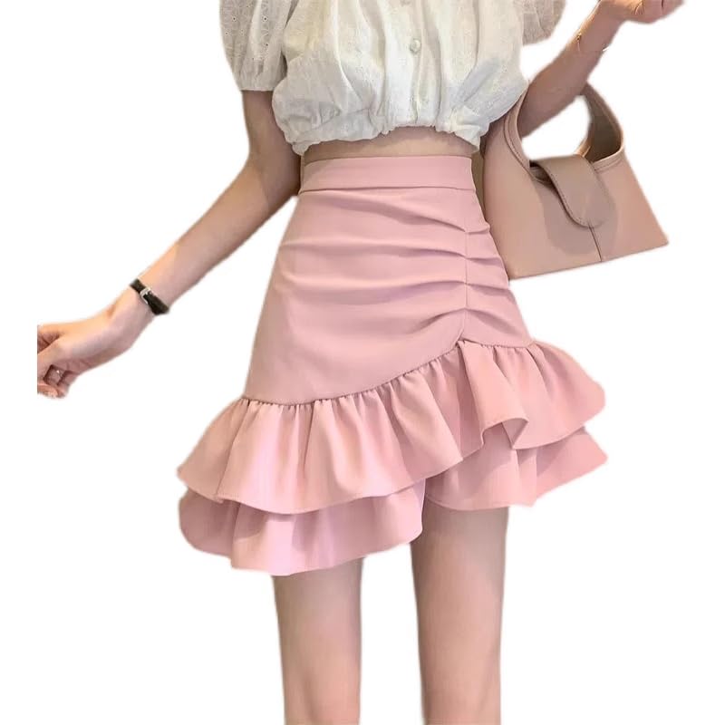 Women's Adjustable Waist Wool Pleated Skirt High Waisted Slim4