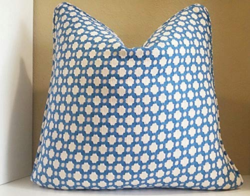 Blue Geometry Throw Pillow Covers Chinoiserie Style Home Decorative Cushion Cover Asian Pillowcase for Living Room Bedroom Decor