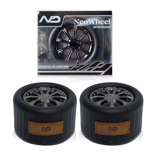 Image of NEODRIFT 'NeoWheel' (Set of 2) | New Car | Premium Dashboard Car Perfume Air Freshener (Long-Lasting Car Fragrance, Premium Stylish Accessory)