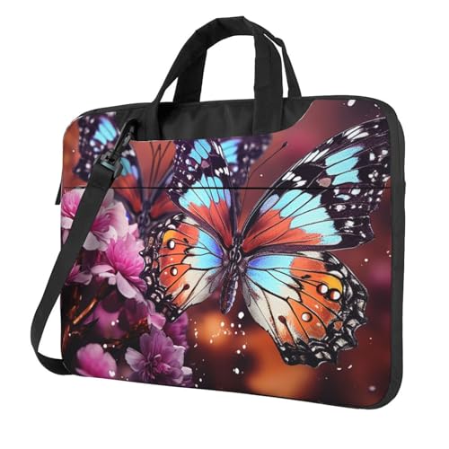 Maletín para portátil KHiry con estampado mariposas coloridas miniatura 1