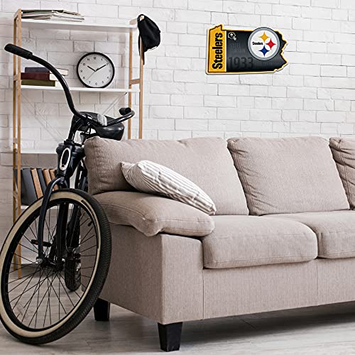 Image of Rico Industries NFL Football State Shape Shape Cut Pennant - Home and Living Room Decor - Soft Felt EZ to Hang