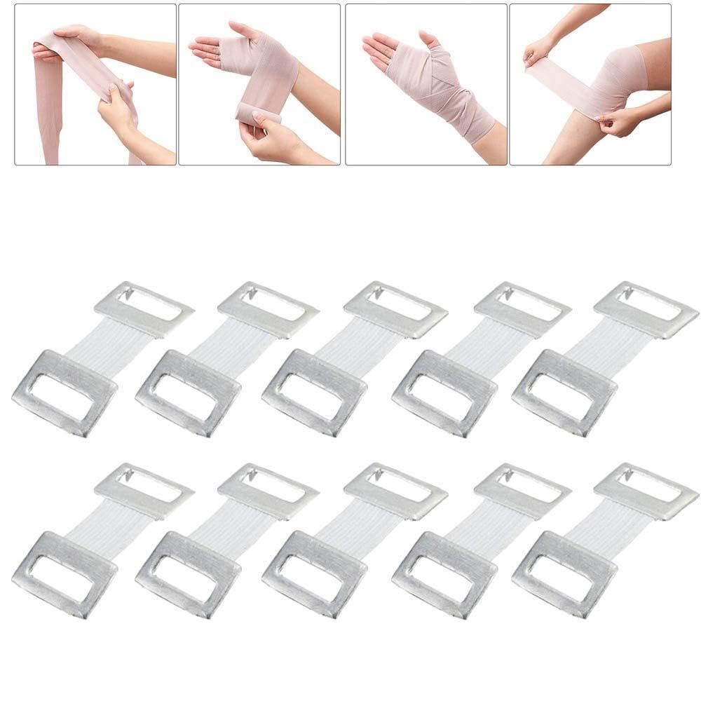 10 Clip Di Ricambio Per Bende Elastiche - Ganci In Alluminio E Tessuto Elasticizzato - Antiruggine E Ipoallergenici - Fissaggio Sicuro Per Fasciature - 4